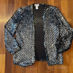 Sequin and cotton knit blazer size L